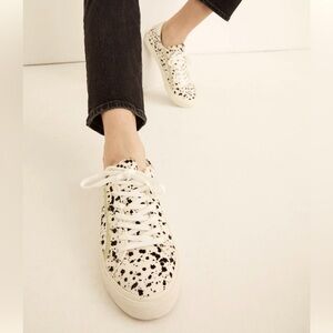 Madewell Sidewalk Low-Top Sneakers in Spatter-Painted Calf Hair Women’s 10